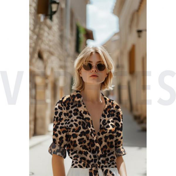 Viskose Leoprint Braun/Schwarz